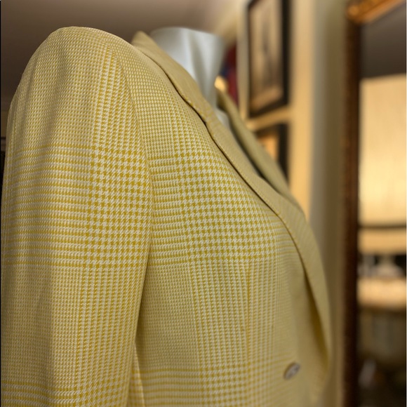 Burberry Suit Jacket and Skirt Set Authentic Vintage 80s Size 42 Silk and Wool - Picture 2 of 16
